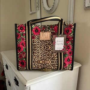 Brighton leopard dynasty canvas tote